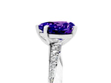 Platinum Heart Cut Tanzanite Engagement Ring with Side Stone Accents and Four-Prong Setting_17