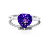 Platinum Heart Cut Tanzanite Solitaire Engagement Ring with Classic Band and Four-Prong Setting_12
