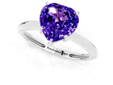 Platinum Heart Cut Tanzanite Solitaire Engagement Ring with Classic Band and Four-Prong Setting_13