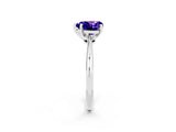 Platinum Heart Cut Tanzanite Solitaire Engagement Ring with Classic Band and Four-Prong Setting_14