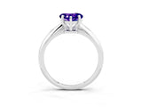 Platinum Heart Cut Tanzanite Solitaire Engagement Ring with Classic Band and Four-Prong Setting_15