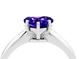 Platinum Heart Cut Tanzanite Solitaire Engagement Ring with Classic Band and Four-Prong Setting_16