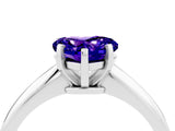 Platinum Heart Cut Tanzanite Solitaire Engagement Ring with Classic Band and Four-Prong Setting_28