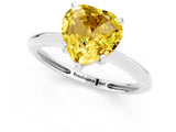 Platinum Heart Cut Yellow Sapphire Solitaire Engagement Ring with Classic Band and Four-Prong Setting_25