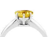 Platinum Heart Cut Yellow Sapphire Solitaire Engagement Ring with Classic Band and Four-Prong Setting_28