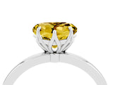 Platinum Heart Cut Yellow Sapphire Solitaire Ring with Thin Band and Prong Setting_58