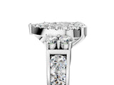 Platinum Heart Halo Diamond Engagement Ring with Split Shank and Four-Prong Setting 5
