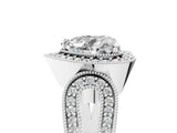 Platinum Heart Halo Split Shank Milgrain Diamond Ring_31