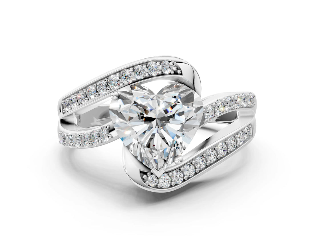 Platinum Heart Solitaire Bypass Diamond Engagement Ring with Channel-Set Band and Four-Prong Setting_39