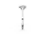 Platinum Heart Solitaire Diamond Ring with Four-Prong Setting and Tapered Band 3