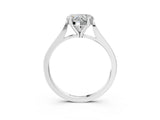 Platinum Heart Solitaire Diamond Ring with Four-Prong Setting and Tapered Band 4