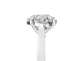 Platinum Heart Solitaire Diamond Ring with Four-Prong Setting and Tapered Band