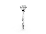 Platinum Heart Solitaire Diamond Ring with Six-Prong Setting on a Classic Band 2