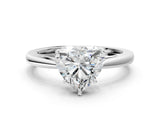 Platinum Heart Solitaire Diamond Ring with Split Shank and Four-Prong Setting_12