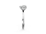 Platinum Heart Solitaire Diamond Ring with a Classic Band and Four-Prong Setting 3