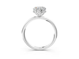 Platinum Heart Solitaire Diamond Ring with a Classic Band and Four-Prong Setting 4