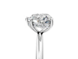 Platinum Heart Solitaire Diamond Ring with a Classic Band and Four-Prong Setting