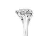 Platinum Heart Solitaire Engagement Ring with Four-Prong Setting and Classic Band