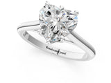 Platinum Heart Solitaire Engagement Ring with Six-Prong Setting and Classic Band 1