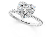Platinum Heart Solitaire Twist Band Ring with Four-Prong Setting_13