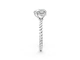 Platinum Heart Solitaire Twist Band Ring with Four-Prong Setting_14