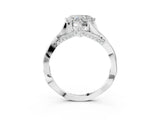 Platinum Heart Solitaire Twist Band Six-Prong Setting 4
