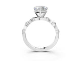 Platinum Heart Solitaire Twisted Band with Prong Setting 3