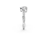 Platinum Heart Solitaire Twisted Pave Diamond Ring with Four-Prong Setting_20