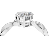 Platinum Heart Solitaire Twisted Pave Diamond Ring with Four-Prong Setting_4