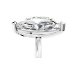 Platinum Heart and Marquise Toi Moi Ring with Prong Setting and Plain Band 5