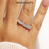 10K White Gold Heart  Eternity Band with Shared Prong Setting