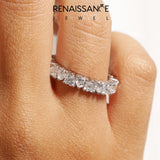10K White Gold Heart  Eternity Band with Shared Prong Setting