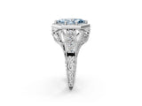 Platinum Hexagon Bezel Fancy Blue Marquise Cut Diamond Milgrain Split Shank Ring_14