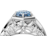 Platinum Hexagon Bezel Fancy Blue Radiant Cut Diamond Milgrain Split Shank Ring_40