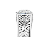 Platinum Hexagonal Bezel Cushion Diamond Engraved Band Prong Ring_11