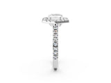 Platinum Hexagonal Halo Princess Cut Diamond Pavé Band with Four-Prong Setting_5