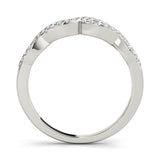 Platinum Infinity Twist Diamond Pavé Band with Round Stones and Prong Setting 1