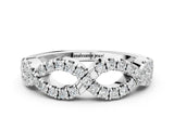 Platinum Infinity Twist Diamond Pavé Band with Round Stones and Prong Setting_22