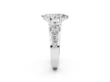 Platinum Marquise Brilliant Solitaire with Side Stones on a Pave Band and Four-Prong Setting_16