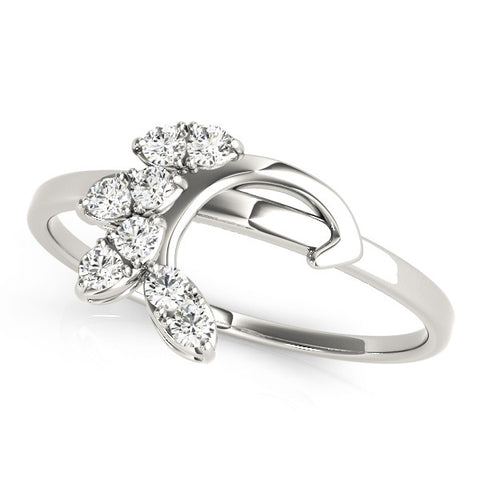 Platinum Marquise Cluster Bypass Ring with Prong Setting
