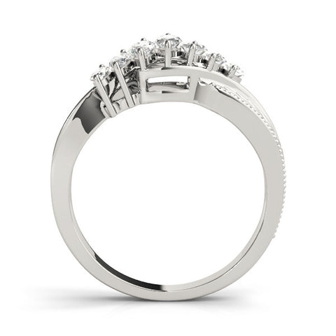 Platinum Marquise Cluster Diamond Leaf Band with Shared Prong Setting 1