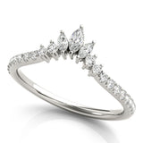 Platinum Marquise Cluster Diamond Pavé Band with Prong Setting 1