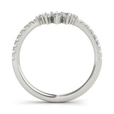Silver Marquise Cluster Diamond Pavé Band with Prong Setting