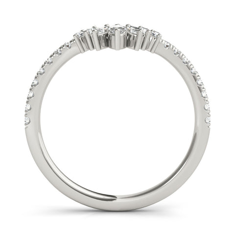 Platinum Marquise Cluster Diamond Pavé Band with Prong Setting