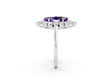 Platinum Marquise Cut Amethyst Floral Double Halo Engagement Ring with Prong Setting_171