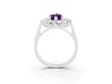 Platinum Marquise Cut Amethyst Floral Double Halo Engagement Ring with Prong Setting_172