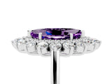 Platinum Marquise Cut Amethyst Floral Double Halo Engagement Ring with Prong Setting_174