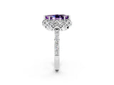 Platinum Marquise Cut Amethyst Scalloped Halo Engagement Ring with Round Shared Prong Band_44