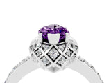 Platinum Marquise Cut Amethyst Scalloped Halo Engagement Ring with Round Shared Prong Band_46