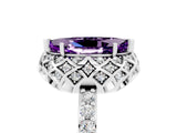 Platinum Marquise Cut Amethyst Scalloped Halo Engagement Ring with Round Shared Prong Band_47